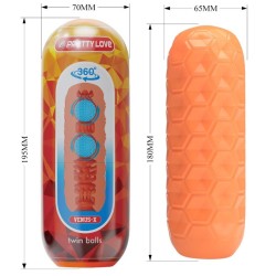masturbateur pour homme à deux boules orange