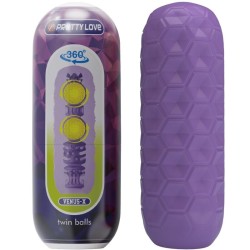 masturbateur pour homme à deux boules violet