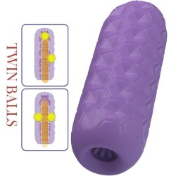 masturbateur pour homme à deux boules violet