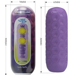 masturbateur pour homme à deux boules violet