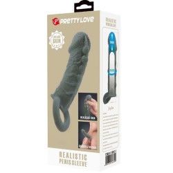 agrandisseur de pénis réaliste et manchon de retardement gris