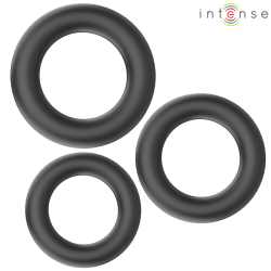 hugh 3 anneaux pénis basiques en silicone noirs