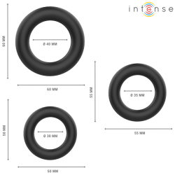 hugh 3 anneaux pénis basiques en silicone noirs