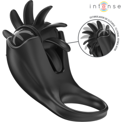 mabel anneau vibrant 10 vibrations avec stimulateur de clitoris noir