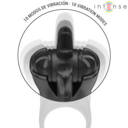mabel anneau vibrant 10 vibrations avec stimulateur de clitoris noir