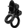 passionate ring double anneau vibrant + stimulateur de clitoris noir