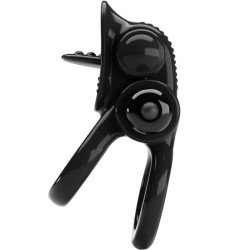 passionate ring double anneau vibrant + stimulateur de clitoris noir