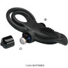 double anneau vibrant + stimulateur de clitoris 10 vibrations noir