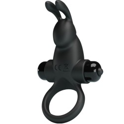 anneau vibrant + stimulateur de clitoris rabbit 10 vibrations noir