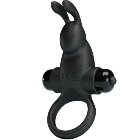 anneau vibrant + stimulateur de clitoris rabbit 10 vibrations noir