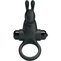 anneau vibrant + stimulateur de clitoris rabbit 10 vibrations noir