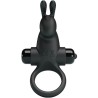 anneau vibrant + stimulateur de clitoris rabbit 10 vibrations noir