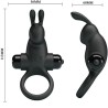 anneau vibrant + stimulateur de clitoris rabbit 10 vibrations noir