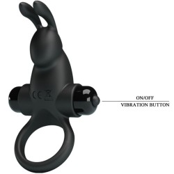 anneau vibrant + stimulateur de clitoris rabbit 10 vibrations noir