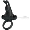 anneau vibrant + stimulateur de clitoris rabbit 10 vibrations noir