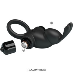 anneau vibrant + stimulateur de clitoris rabbit 10 vibrations noir
