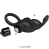 anneau vibrant + stimulateur de clitoris rabbit 10 vibrations noir