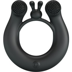 anneau vibrant dahlia + stimulateur de clitoris 12 vibrations noir