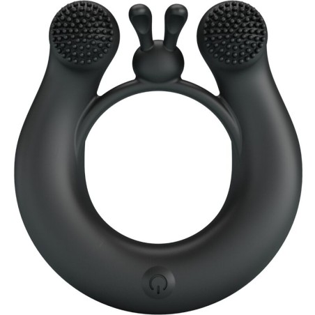 anneau vibrant dahlia + stimulateur de clitoris 12 vibrations noir