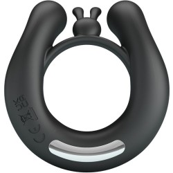 anneau vibrant dahlia + stimulateur de clitoris 12 vibrations noir