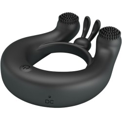 anneau vibrant dahlia + stimulateur de clitoris 12 vibrations noir