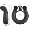 anneau vibrant dahlia + stimulateur de clitoris 12 vibrations noir