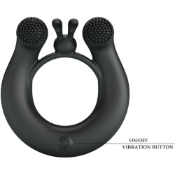 anneau vibrant dahlia + stimulateur de clitoris 12 vibrations noir