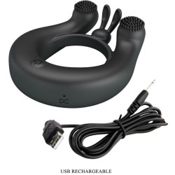 anneau vibrant dahlia + stimulateur de clitoris 12 vibrations noir