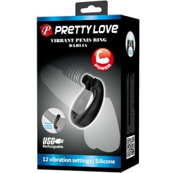 anneau vibrant dahlia + stimulateur de clitoris 12 vibrations noir