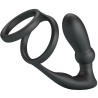 anneau pénis emoni + plug anal 12 vibrations noir
