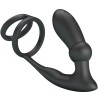 anneau pénis emoni + plug anal 12 vibrations noir