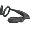 anneau pénis emoni + plug anal 12 vibrations noir