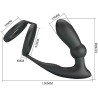 anneau pénis emoni + plug anal 12 vibrations noir