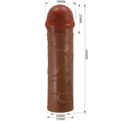 manchon de pénis nile avec extension de 2,5 cm mulâtre