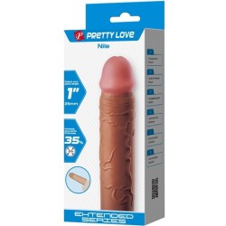 manchon de pénis nile avec extension de 2,5 cm mulâtre