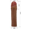 manchon de pénis chane avec extension de 5 cm mulâtre