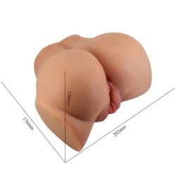 vibrateur emilia ass avec vagin réaliste et télécommande de chair d'anus