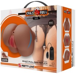 vibrateur kylie ass avec vagin réaliste et télécommande de chair d'anus