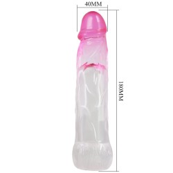 gaine d'agrandissement réaliste neron 6 cm pour pénis rose