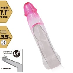 gaine d'agrandissement réaliste neron 6 cm pour pénis rose