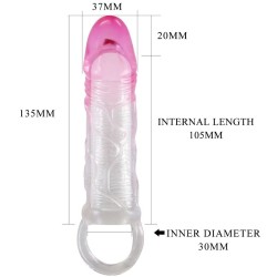 odes gaine d'agrandissement réaliste de 2 cm pour pénis rose
