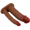 manchon double pénis yairon avec extension de 4 cm mulâtre