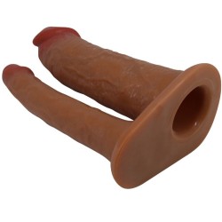 manchon double pénis yairon avec extension de 4 cm mulâtre