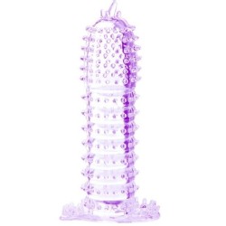 gaine pénienne  points stimulants violet 14 cm