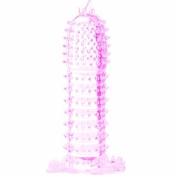 gaine pénienne  points stimulants rose 14 cm