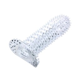 gaine pénienne avec points stimulants transparents 14 cm