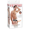 19 cm vibrant creux strap-on marron