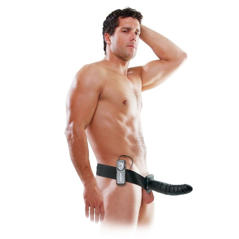 19 cm vibrant creux strap-on noir 19 cm vibrant creux strap-on noir