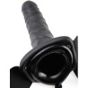 19 cm vibrant creux strap-on noir