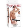 19 cm vibrant creux strap-on noir